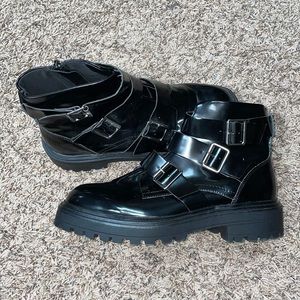 Black ASOS motorcycle boots / booties